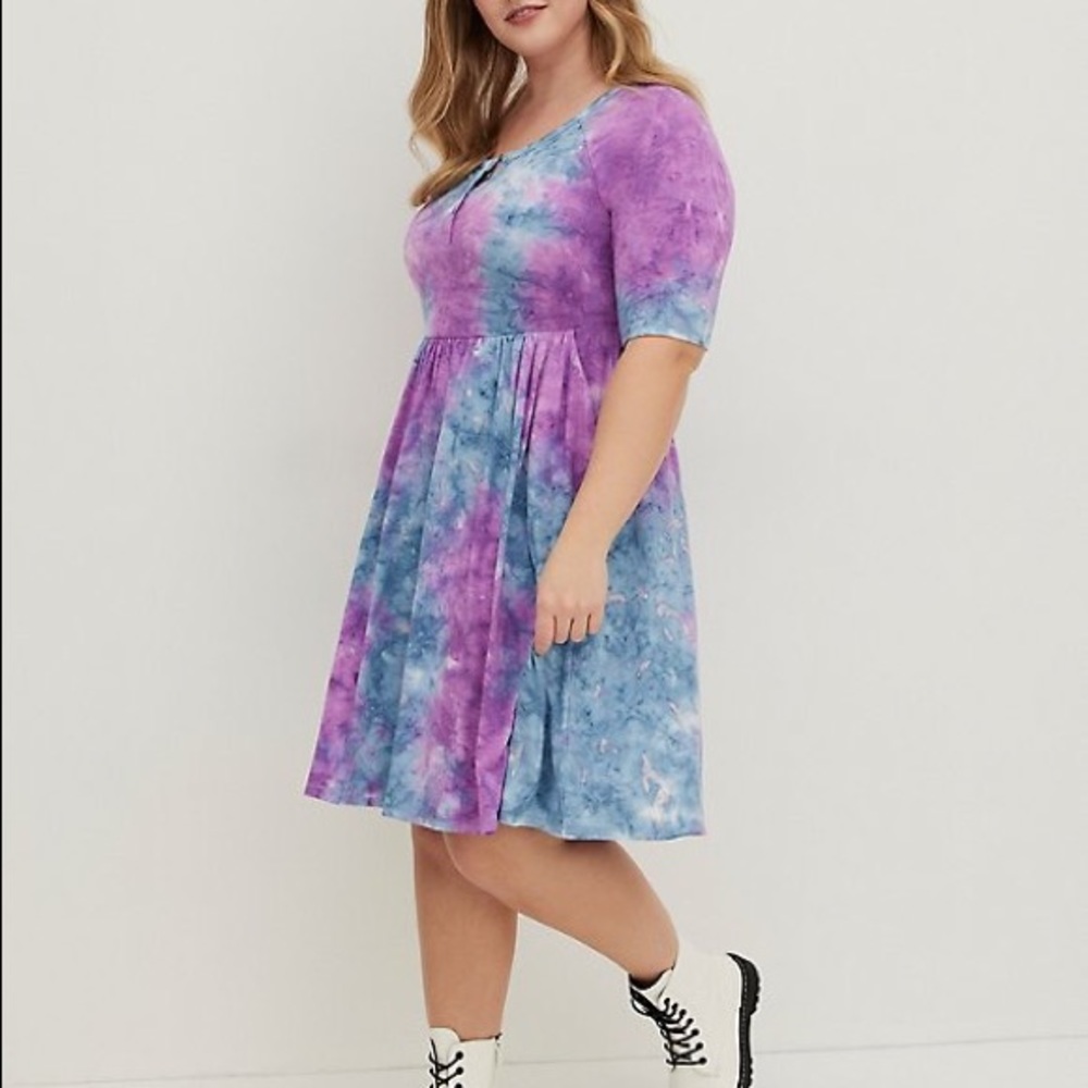 Torrid Raglan Sleeve Tie Dye Skater Dress
